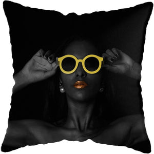 Pillow - Black Gold African Lady