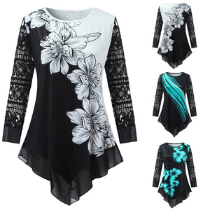 Flower Printed Tunic Shirts