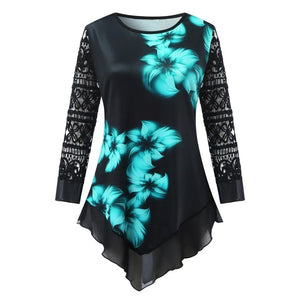 Flower Printed Tunic Shirts