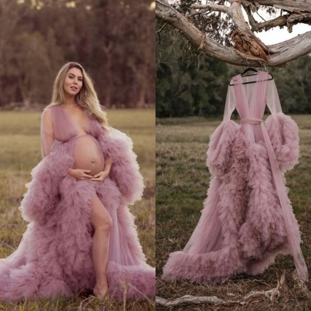 Custom Made Tulle Maternity Robes