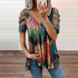 Off Shoulder Summer Zipper Top