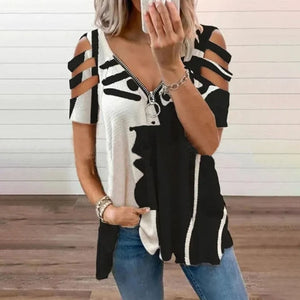 Off Shoulder Summer Zipper Top