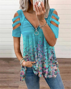 Off Shoulder Summer Zipper Top