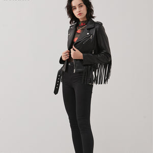 Leather Fringed Jacket