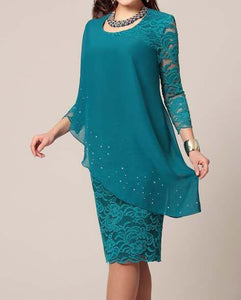 European Style Solid Color Lace Dress