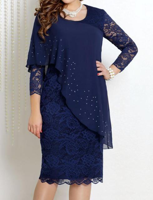 European Style Solid Color Lace Dress