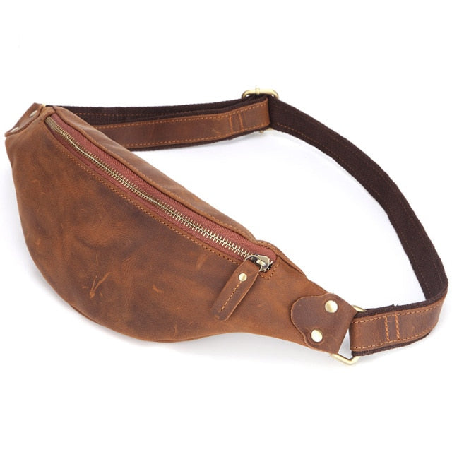 Waist bag genuine cow leather