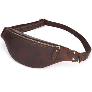 Waist bag genuine cow leather