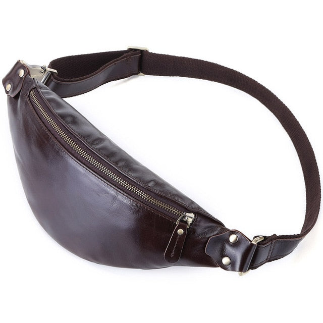 Waist bag genuine cow leather