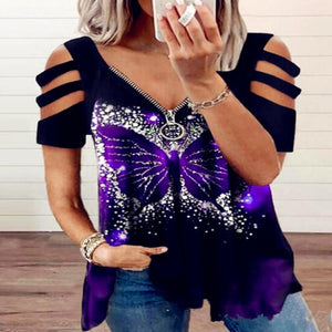 Off Shoulder Summer Zipper Top