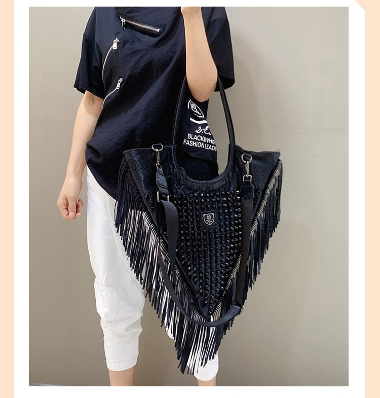 Tassel leather Shoulder bag