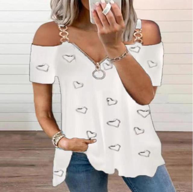 Off Shoulder Summer Zipper Top