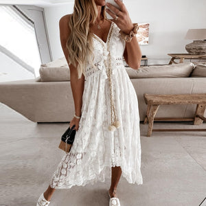 Off Shoulder Lace Patchwork Elegant Dress