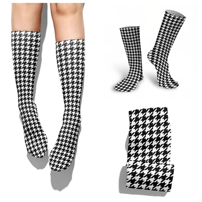 Pattern Socks Lattice Print Socks