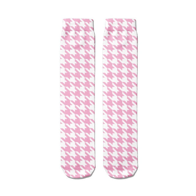 Pattern Socks Lattice Print Socks