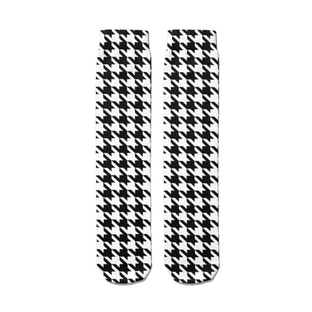 Pattern Socks Lattice Print Socks