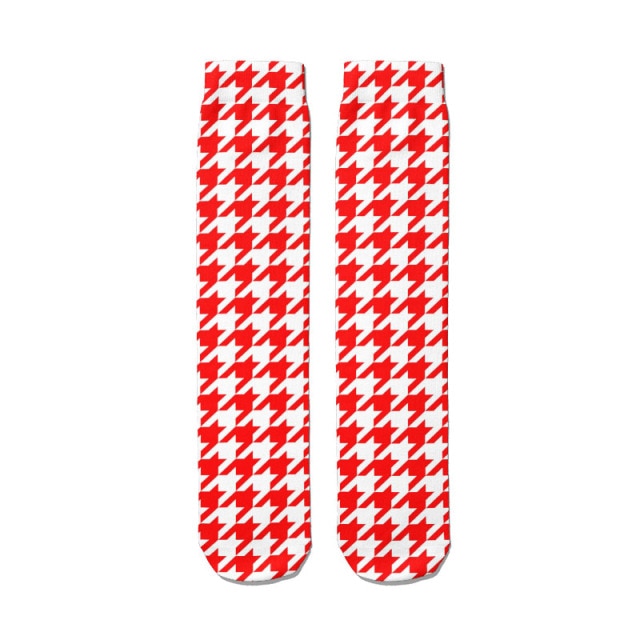 Pattern Socks Lattice Print Socks