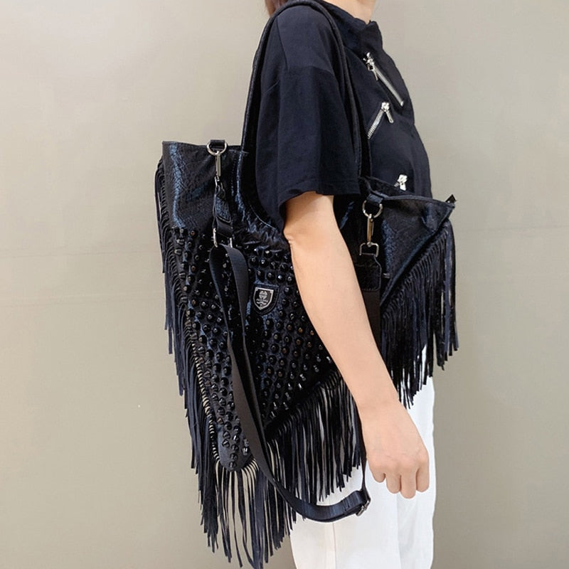 Tassel leather Shoulder bag