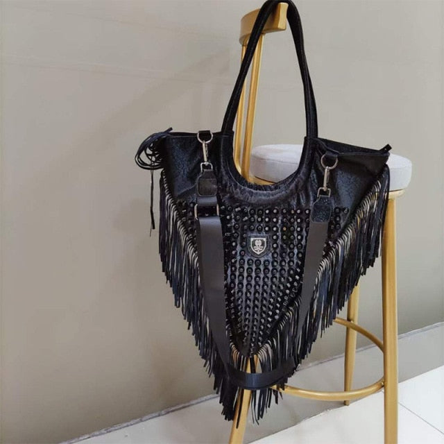 Tassel leather Shoulder bag