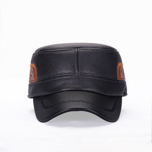 Military Cap Top Leather