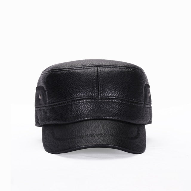 Military Cap Top Leather