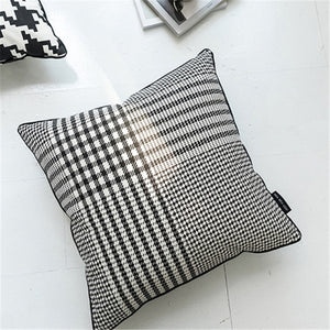 Pillow - Classic Black and White Hounds tooth Decorative Boho Throw Pillow Covers