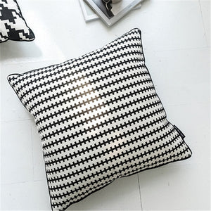 Pillow - Classic Black and White Hounds tooth Decorative Boho Throw Pillow Covers