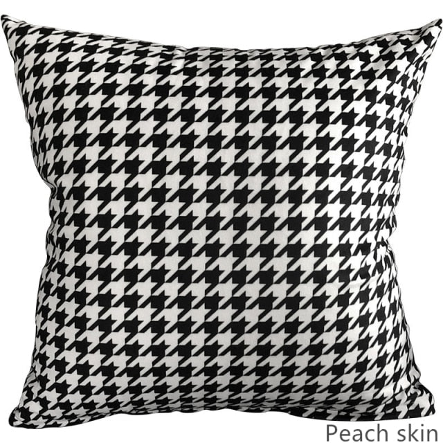 Pillow - Classic Black and White Hounds tooth Decorative Boho Throw Pillow Covers