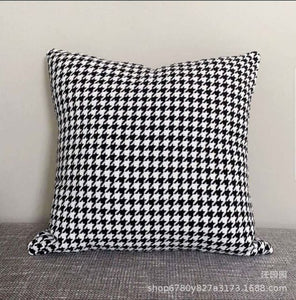 Pillow - Patchwork Hounds tooth Pillow Case