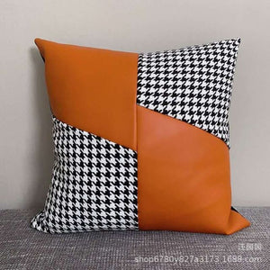 Pillow - Patchwork Hounds tooth Pillow Case