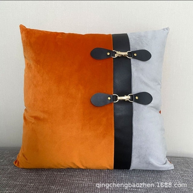 Pillow - Patchwork Hounds tooth Pillow Case