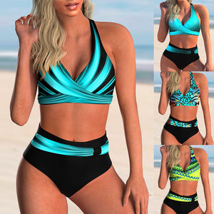 High Waist Printed Bikini Set