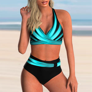 High Waist Printed Bikini Set