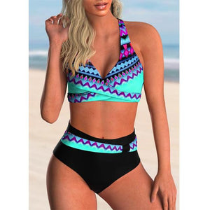 High Waist Printed Bikini Set