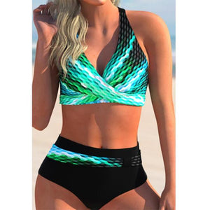 High Waist Printed Bikini Set