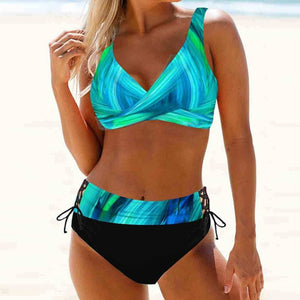 High Waist Printed Bikini Set