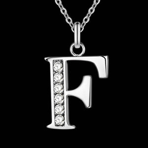 Letter Necklace A-S  silver plated