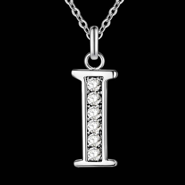 Letter Necklace A-S  silver plated