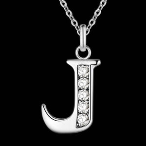 Letter Necklace A-S  silver plated