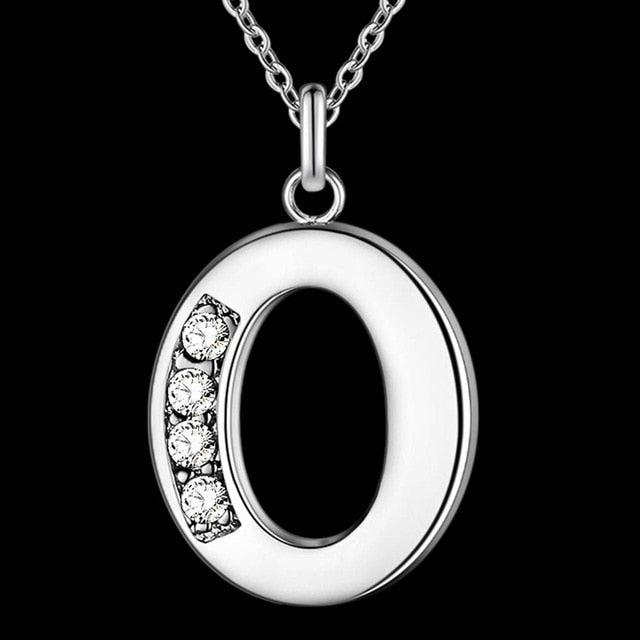 Letter Necklace A-S  silver plated