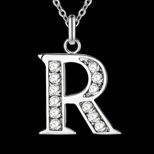 Letter Necklace A-S  silver plated