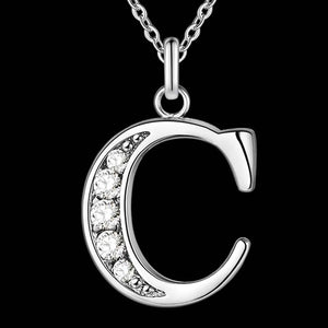 Letter Necklace A-S  silver plated