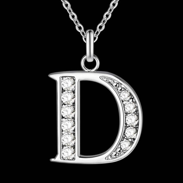 Letter Necklace A-S  silver plated