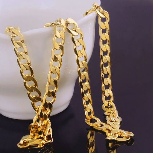 Chain - Solid 14 KGF Carat Gold GF Men's Necklace