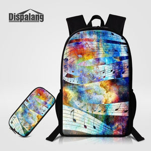 2pcs/set Musical Note Print Backpacks-Just4uCollectible