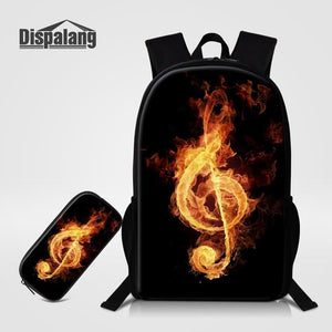 2pcs/set Musical Note Print Backpacks-Just4uCollectible