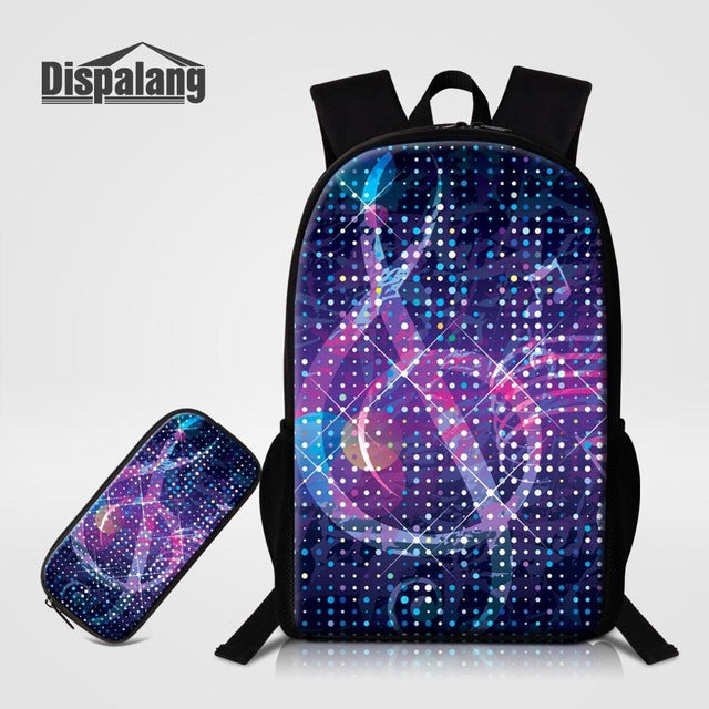 2pcs/set Musical Note Print Backpacks-Just4uCollectible