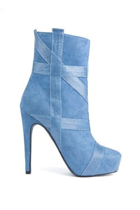 Chic Blue Jean Ankle Boots