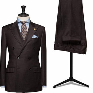 Men Suit(Jacket+Pant+Tie)Brown Peaked Lapel