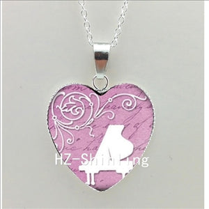 Necklace - New Grand Piano Heart Necklace